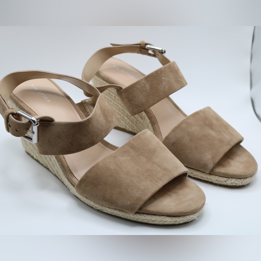 NEW Via Spiga Suede Espadrille Wedges